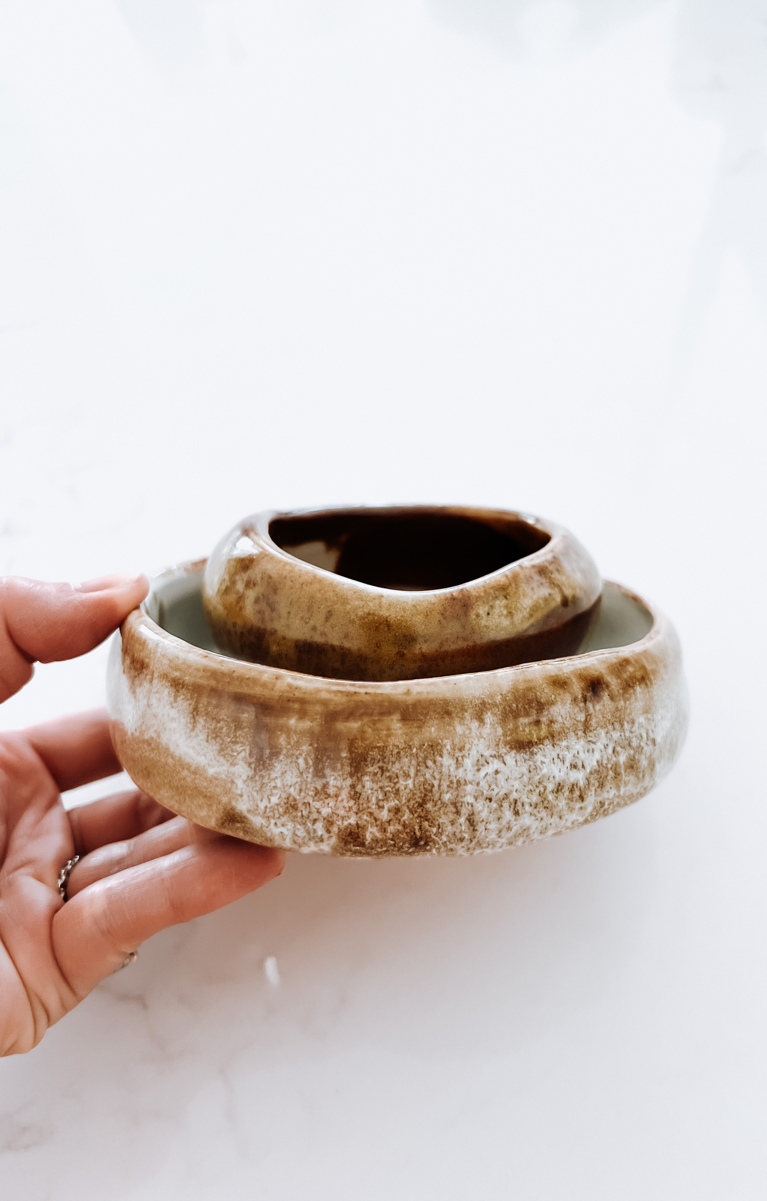 B-mix with sand, wheel thrown ceramics, cone 10 glaze and clay, mental health matters